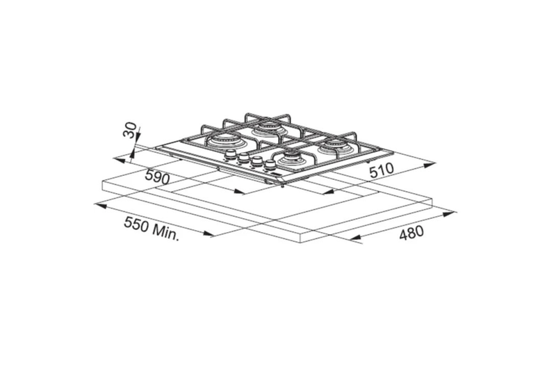 FRANKE BUILT-IN GAS HOB 60CM - FHNE 604 3G TC XS C - Image 6
