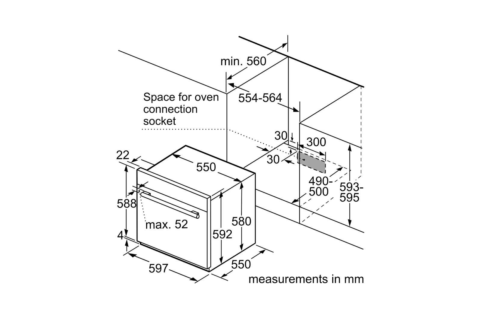 BOSCH BUILT-IN GAS OVEN 60CM 60L - HGL21F350