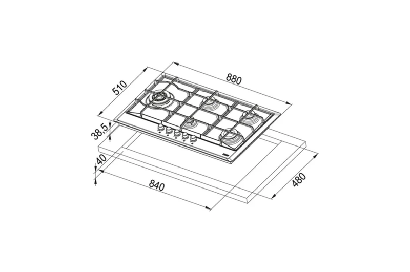 FRANKE BUILT-IN GAS HOB 90CM - FHM 905 4G LTC XS C - Image 3