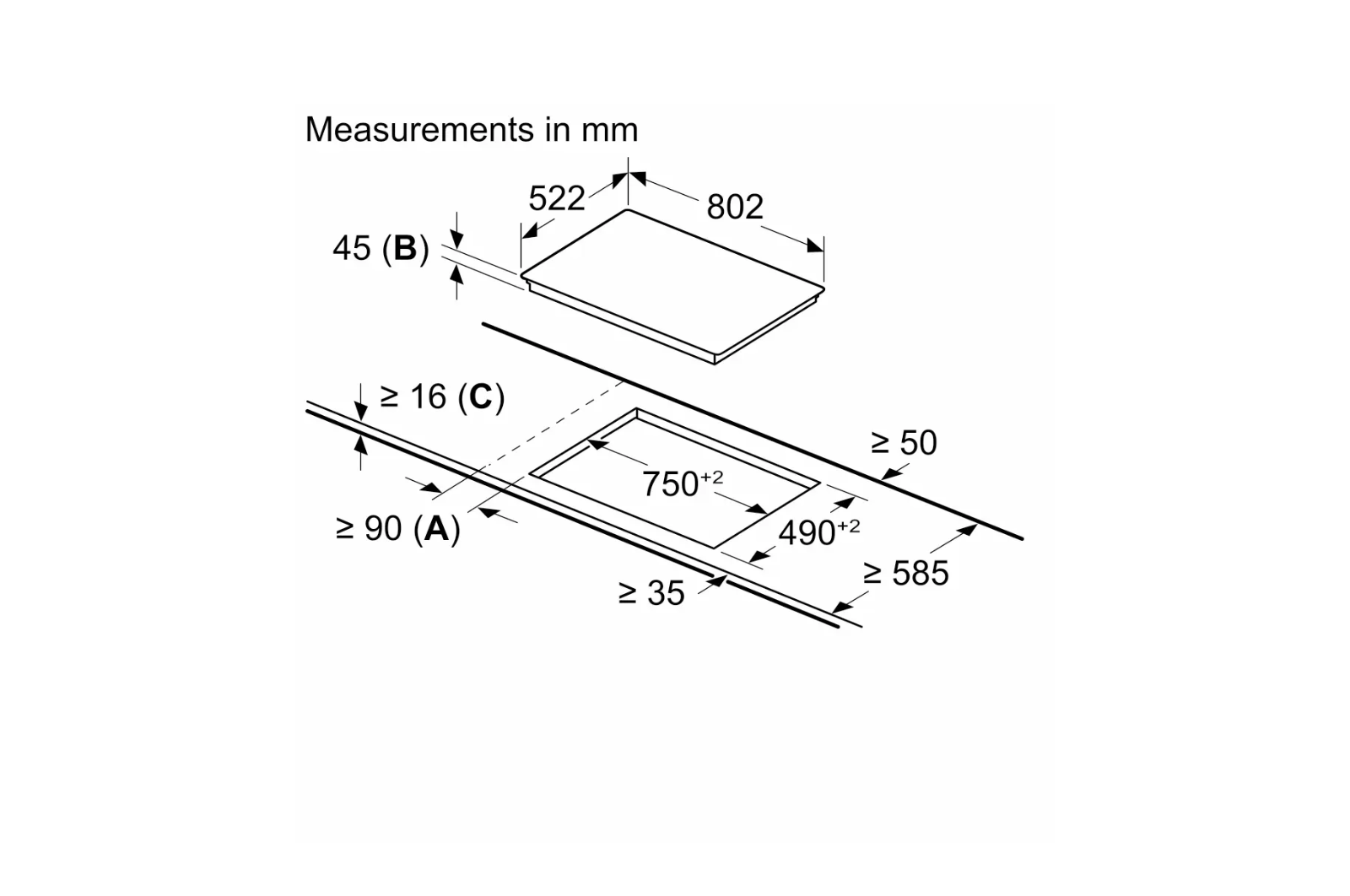 BOSCH BUILT-IN ELECTRICAL HOB 80CM - PKN811FP2E