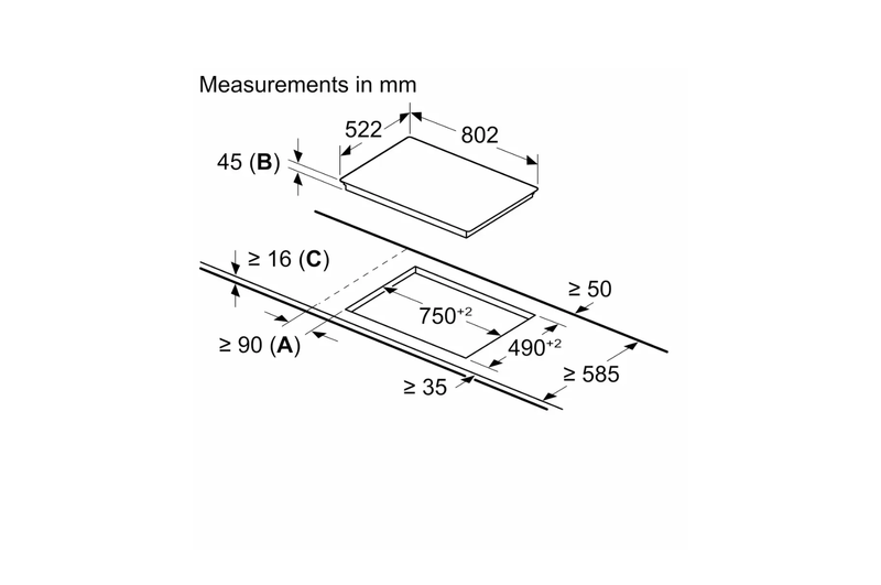 BOSCH BUILT-IN ELECTRICAL HOB 80CM - PKN811FP2E - Image 3