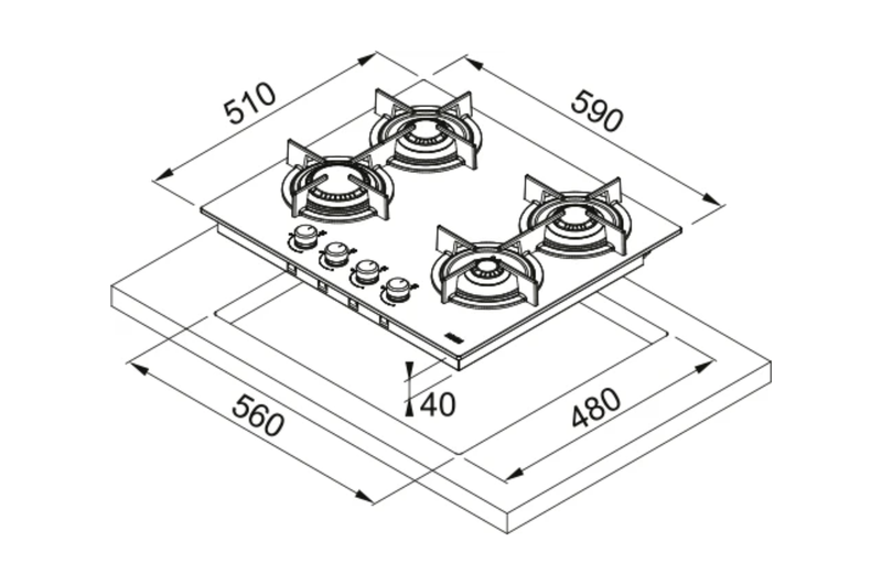 FRANKE BUILT-IN GAS HOB - FHCR - Image 5