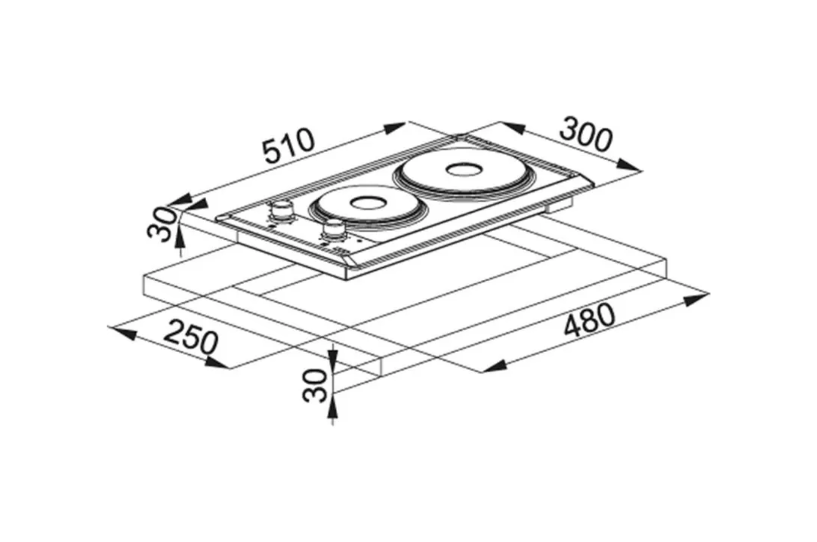 FRANKE BUILT-IN ELECTRICAL HOB - FHM