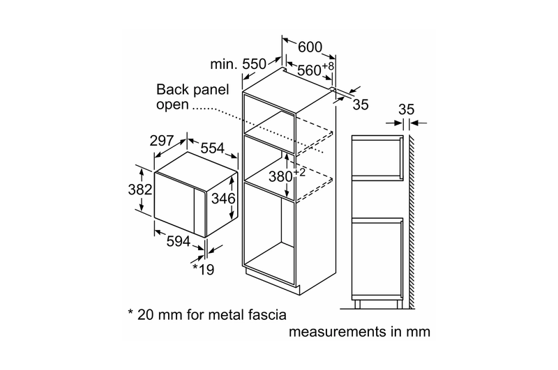 BOSCH BUILT-IN MICROWAVE 38CM 25L - BEL554MB2 - Image 5