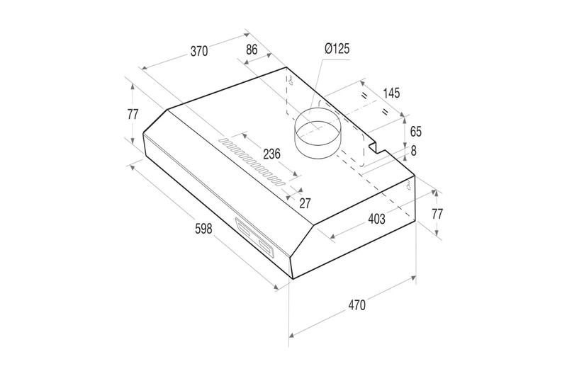 ARISTON BUILT-IN HOOD 60CM 165m/h - ASLT 65 LS X - Image 2