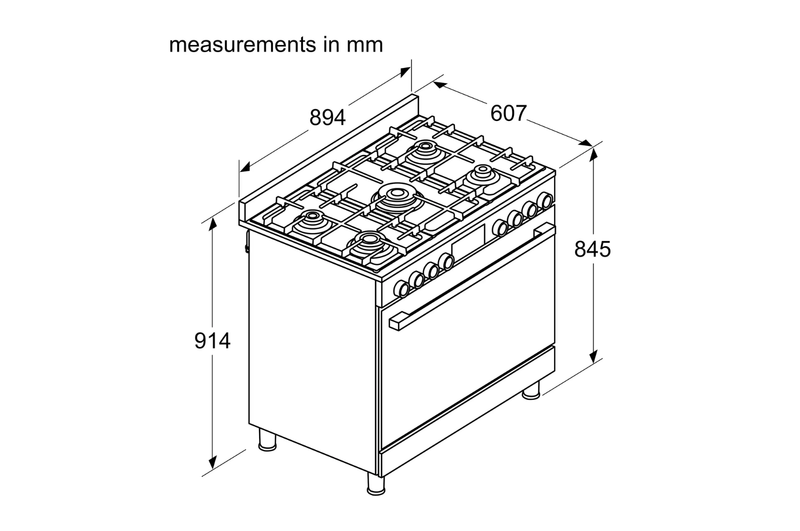 BOSCH FREESTAND GAS COOKER 90CM - HIZ5G7W51S - Image 6