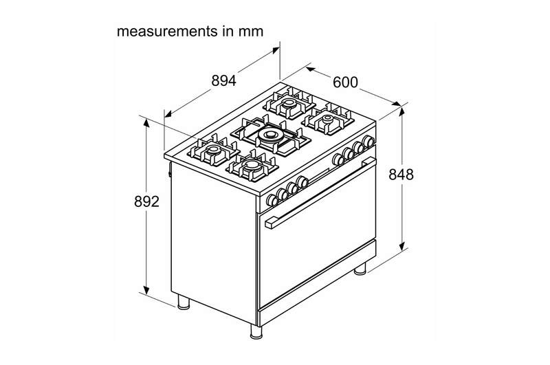 BOSCH FREESTAND GAS COOKER 90CM - HJY5G7V61S - Image 6