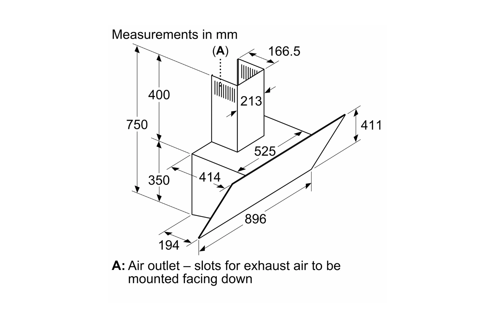 BOSCH WALL MOUNTED HOOD 90CM 700m/h - DWK97PJ60T