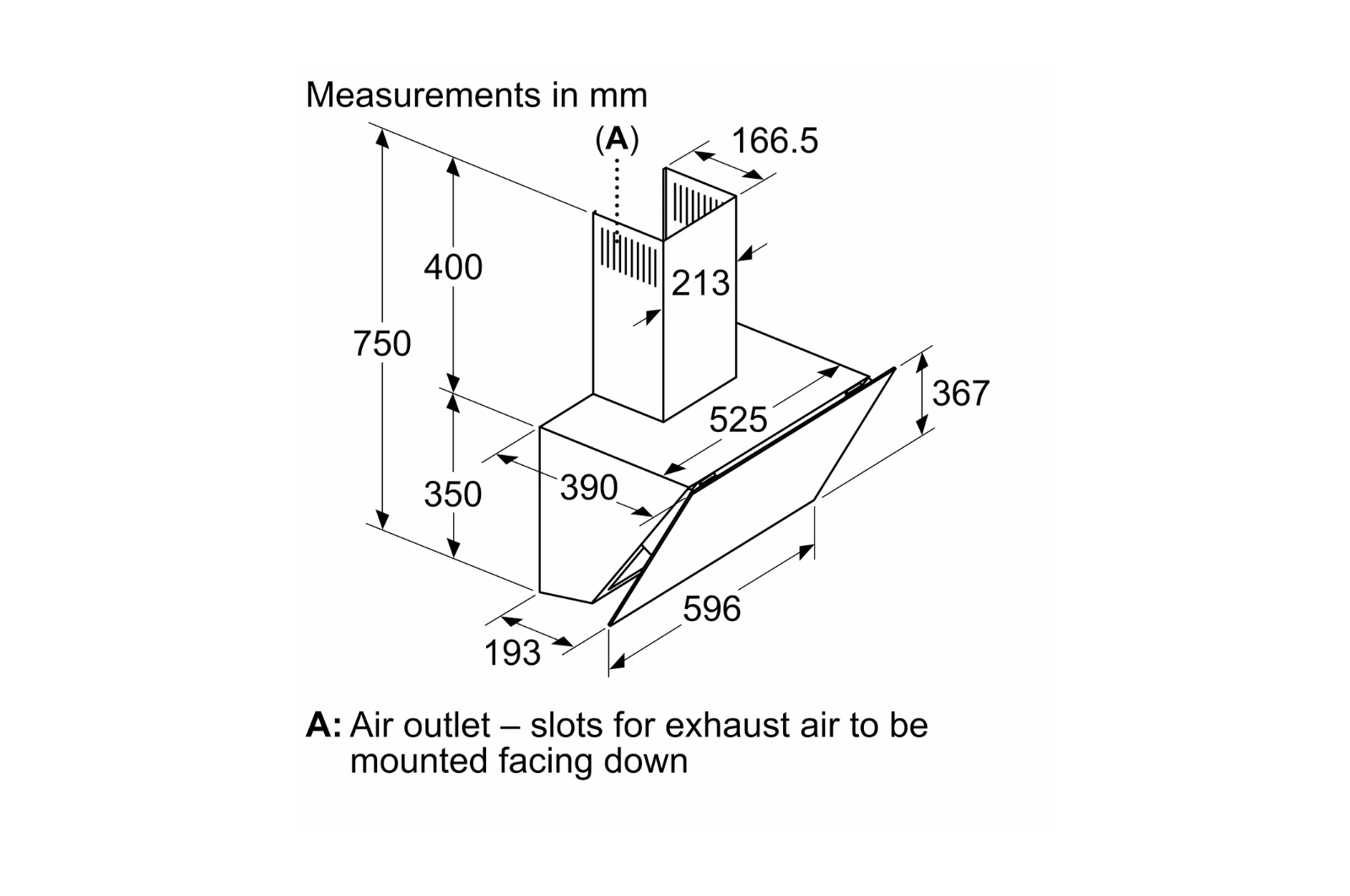 BOSCH WALL MOUNTED HOOD 60CM 700m/h - DWK66PJ60T