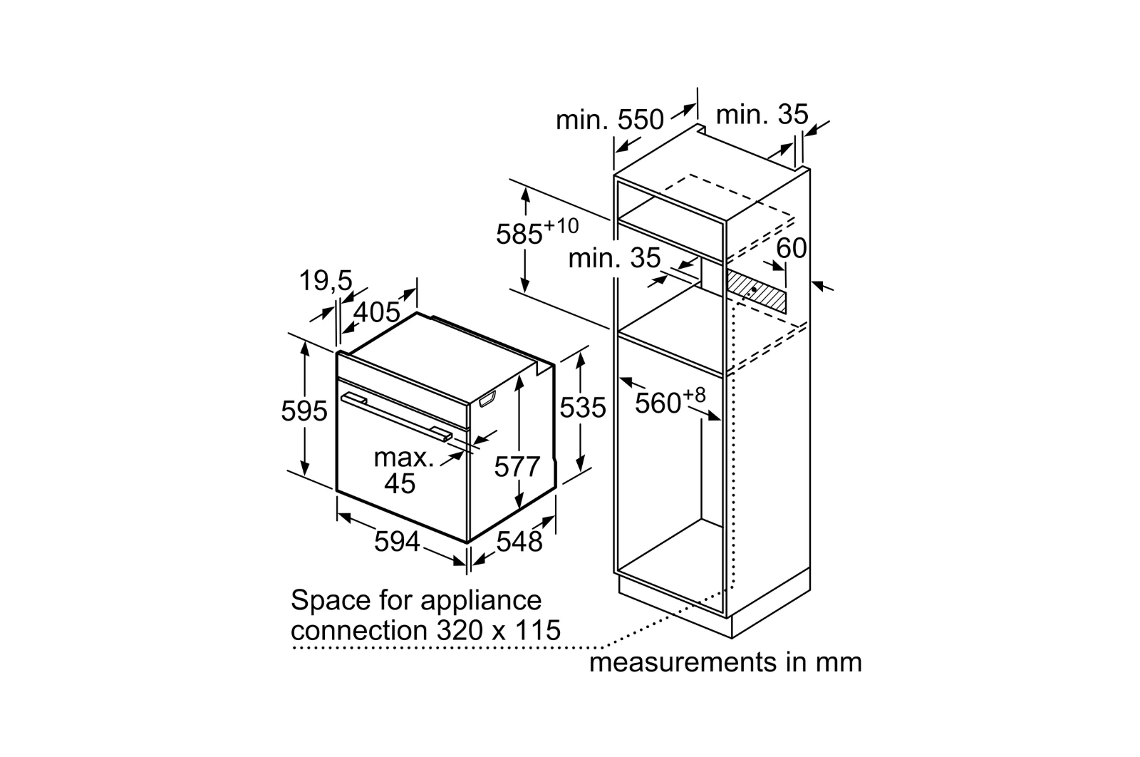 BOSCH BUILT-IN ELECTRICAL OVEN 60CM 71L - HBF011BA1T