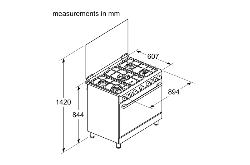BOSCH FREESTAND GAS COOKER 90CM - HGP3I8W50S - Image 6