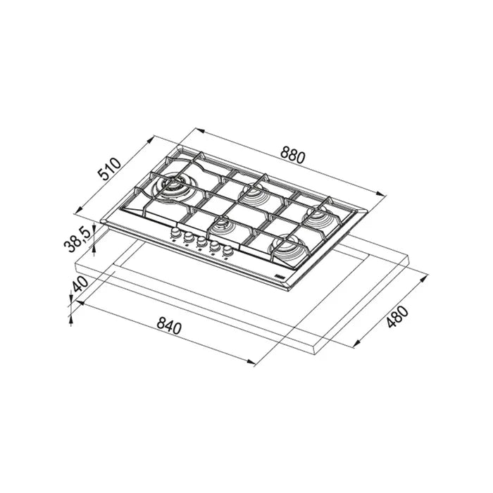 FRANKE BUILT-IN GAS HOB 90CM - FHM 905 4G LTC XS C - Image 3