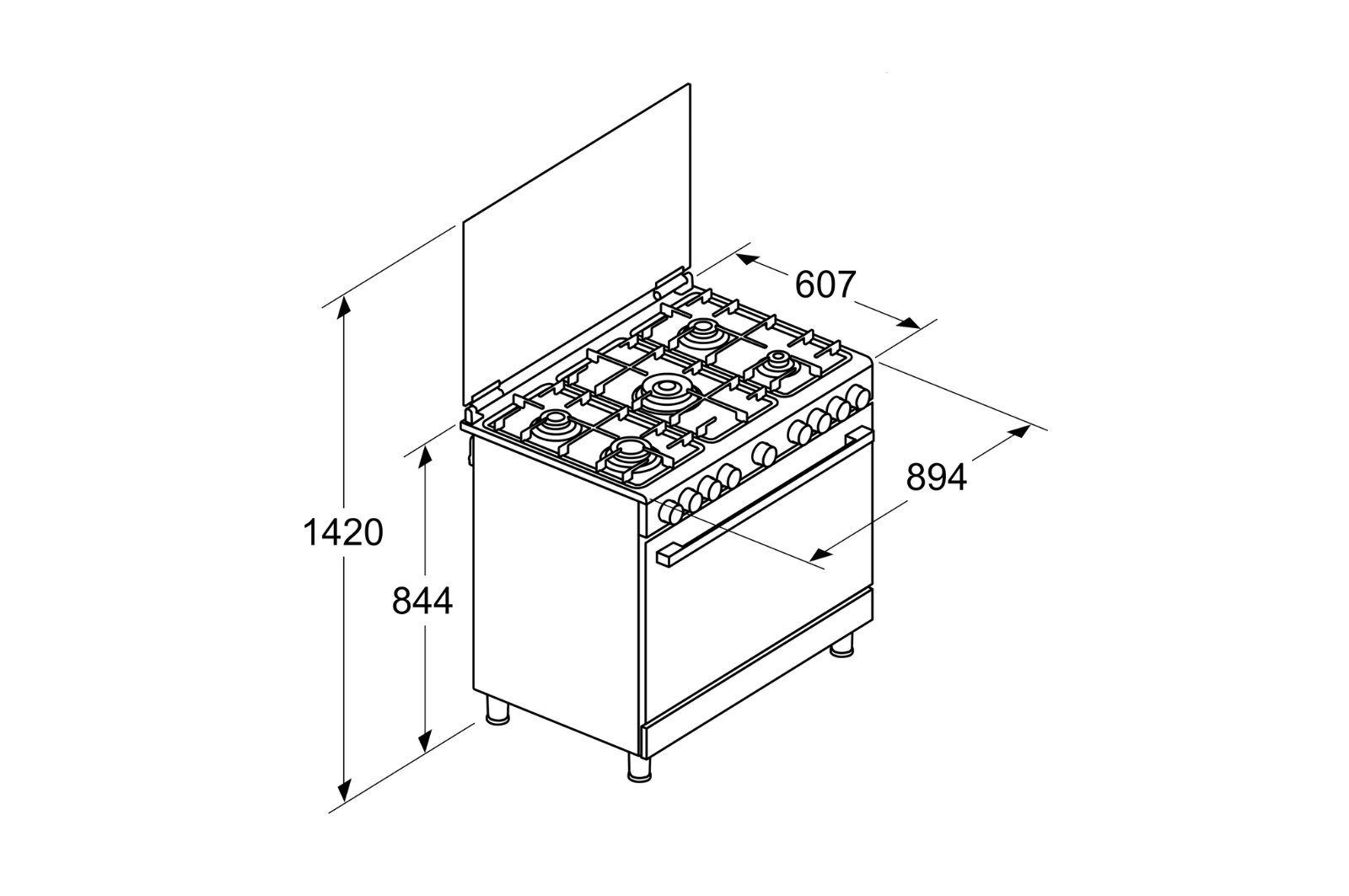 BOSCH FREESTAND GAS COOKER SERIES 2 90CM 147L - HGV1F8Y52S