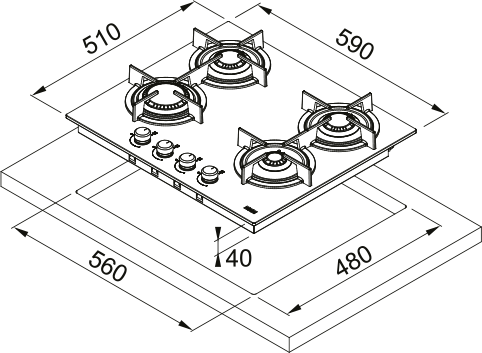 FRANKE BUILT-IN GAS HOB - FHCR - Image 5